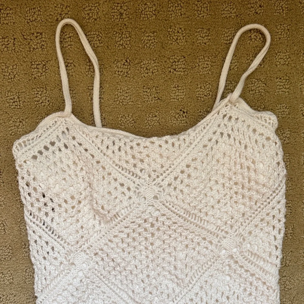 Abercrombie & Fitch Lined Crochet Fringe Mini Dress - Picture 4 of 12